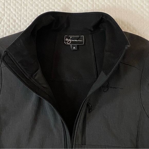 WYNN Las Vegas Full Zip Stretch Black/Gray Lined Golf Jacket Windbreaker Men's M - Picture 5 of 11